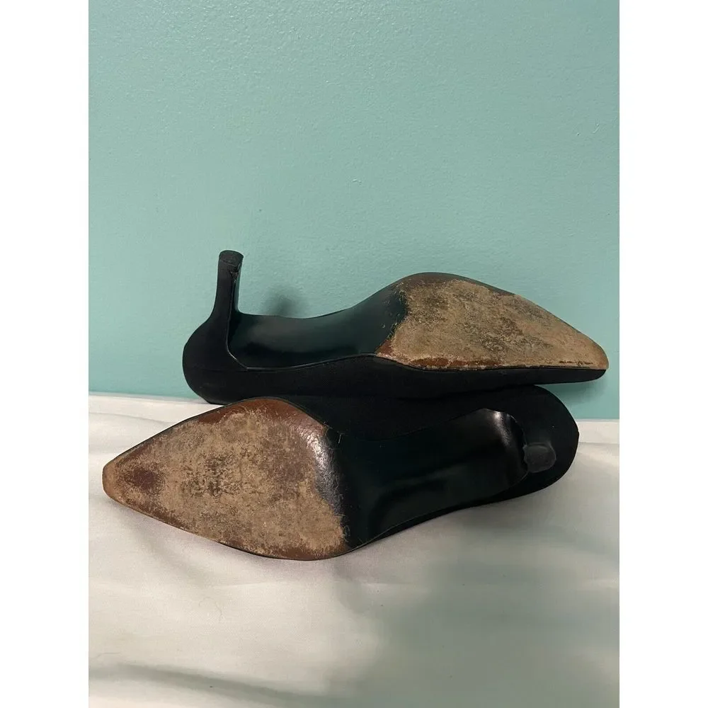 Stuart‎ Weitzman Black Suede Heels - Sz 7.5 Classic Elegance S-255